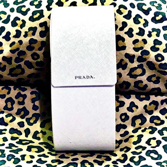 NWT PRADA Saffiano Leather Case Sunglasses Glasses Italy Luxottica Cert of Auth - Picture 3 of 8